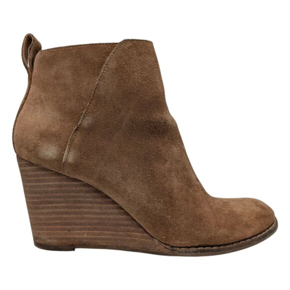 Lucky Brand Yezzah Oiled Suede Booties Womens Honey Brown Ankle Boots Sz 8.5 - Picture 4 of 14